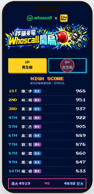 詐騙來電，Whoscall 開扁主視覺